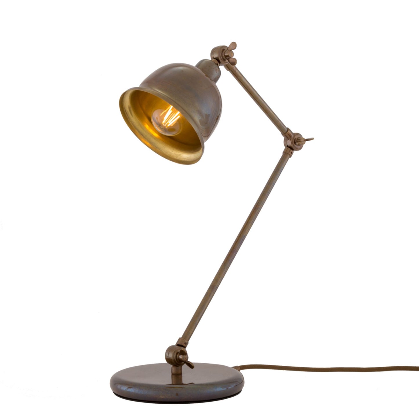 Dale Vintage Brass Bell Shade Table Lamp