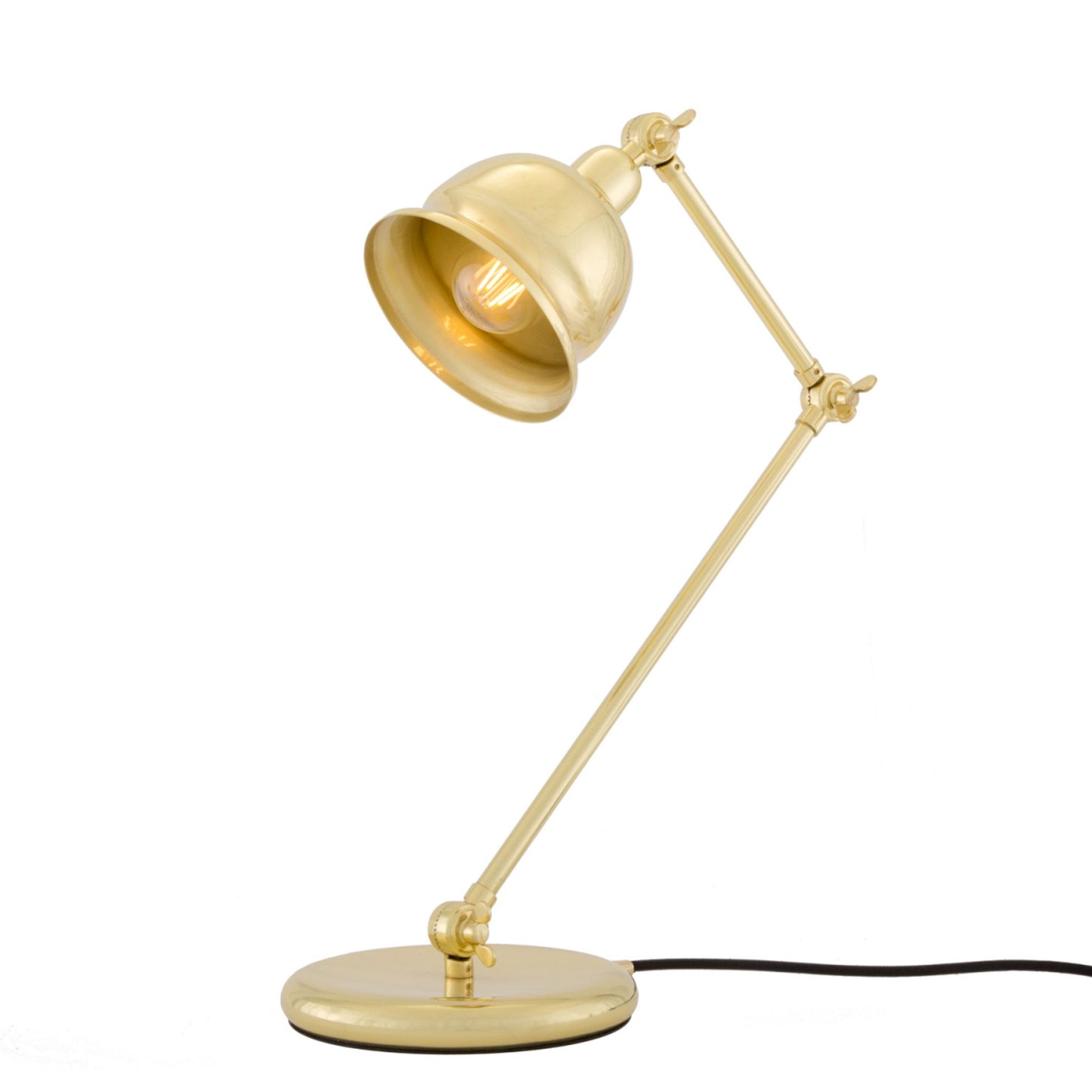 Dale Vintage Brass Bell Shade Table Lamp