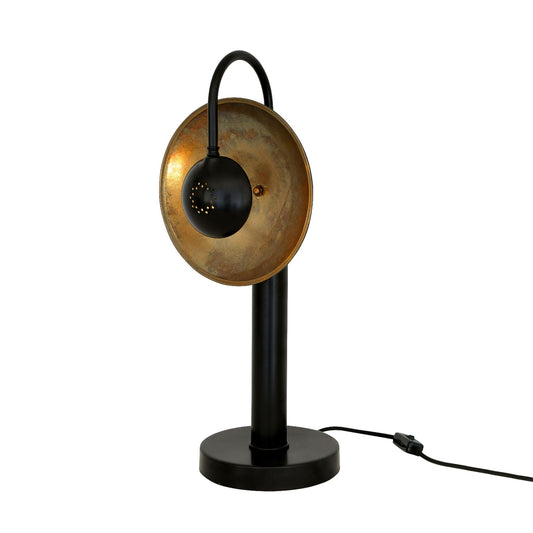 Orebro Brass Dish Pillar Table Lamp