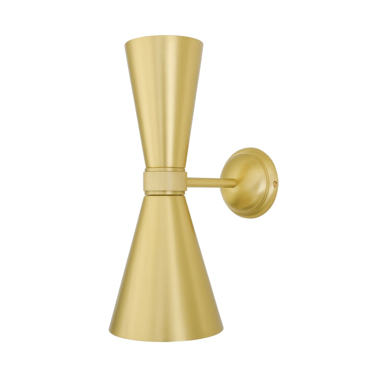 Amias Mid-Century Double Brass Cone Wall Light