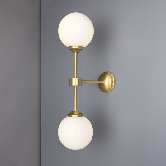 Yaounde Double Opal Glass Globe Wall Light