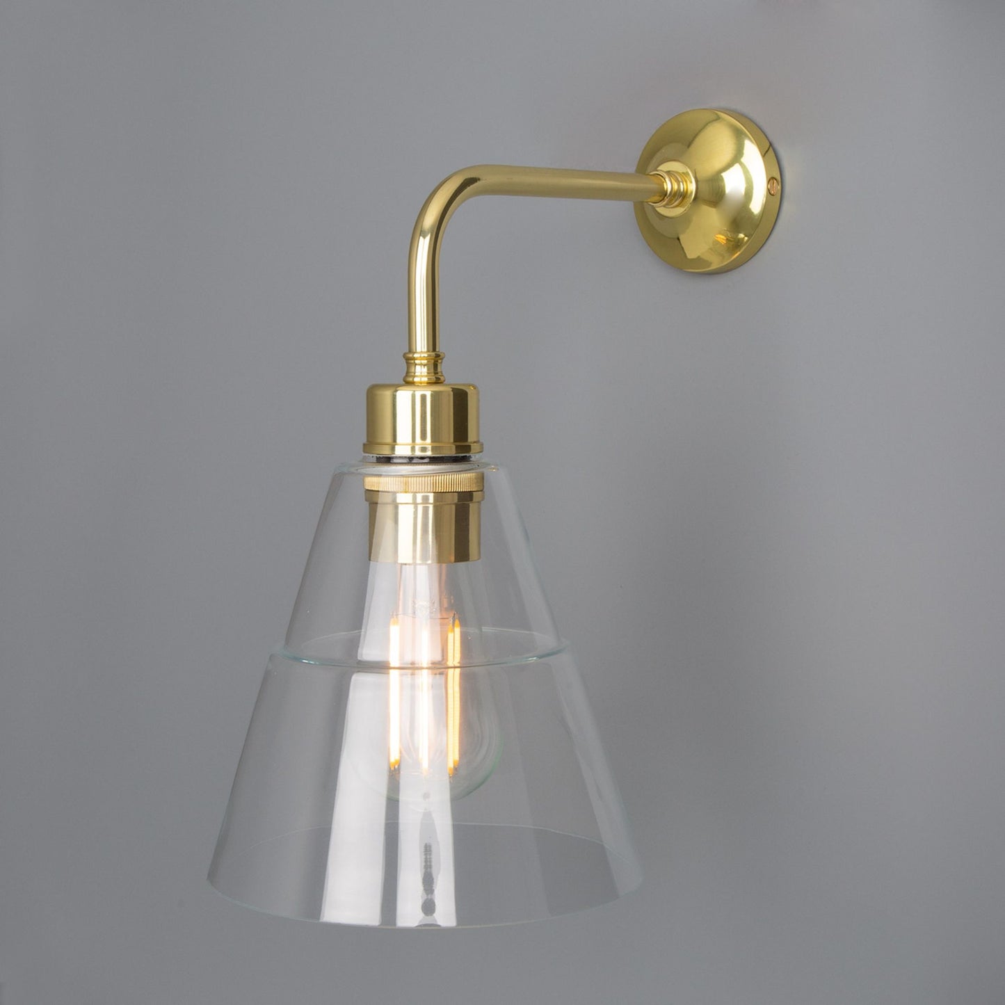 Lyx Clear Glass Cone Modern Wall Light