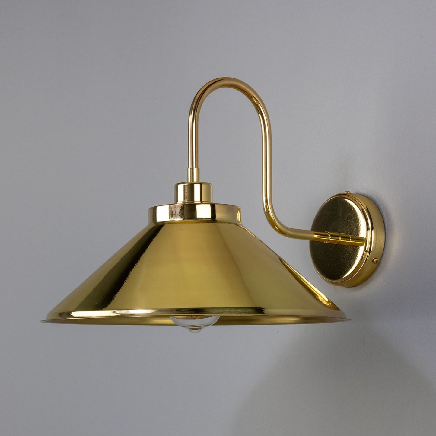 Rio Vintage Brass Swan Neck Wall Light