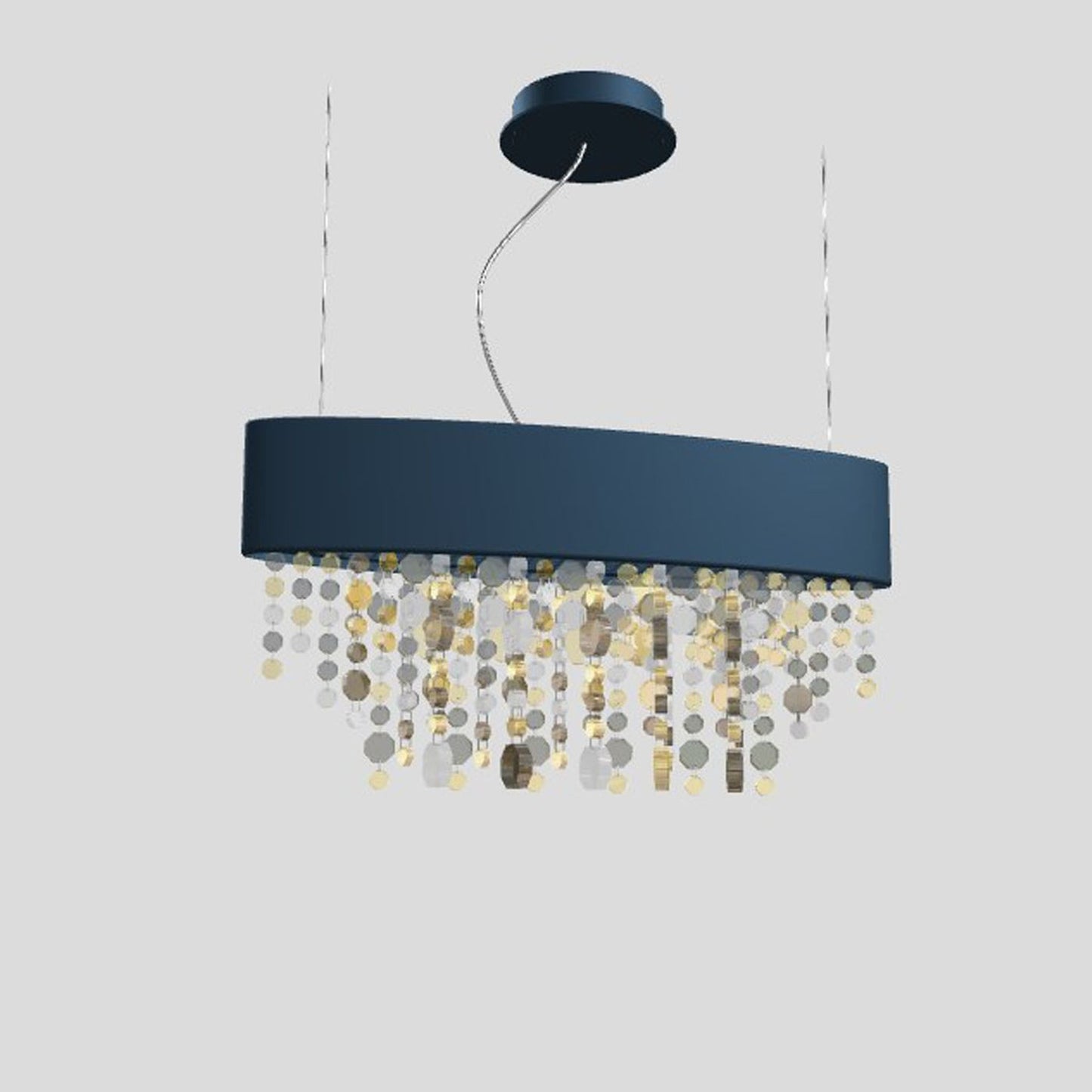 Ola S2 OV 50 Oval LED Pendant with Colored Glass