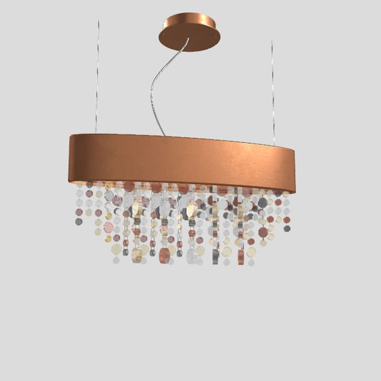 Ola S2 OV 50 Oval LED Pendant with Colored Glass