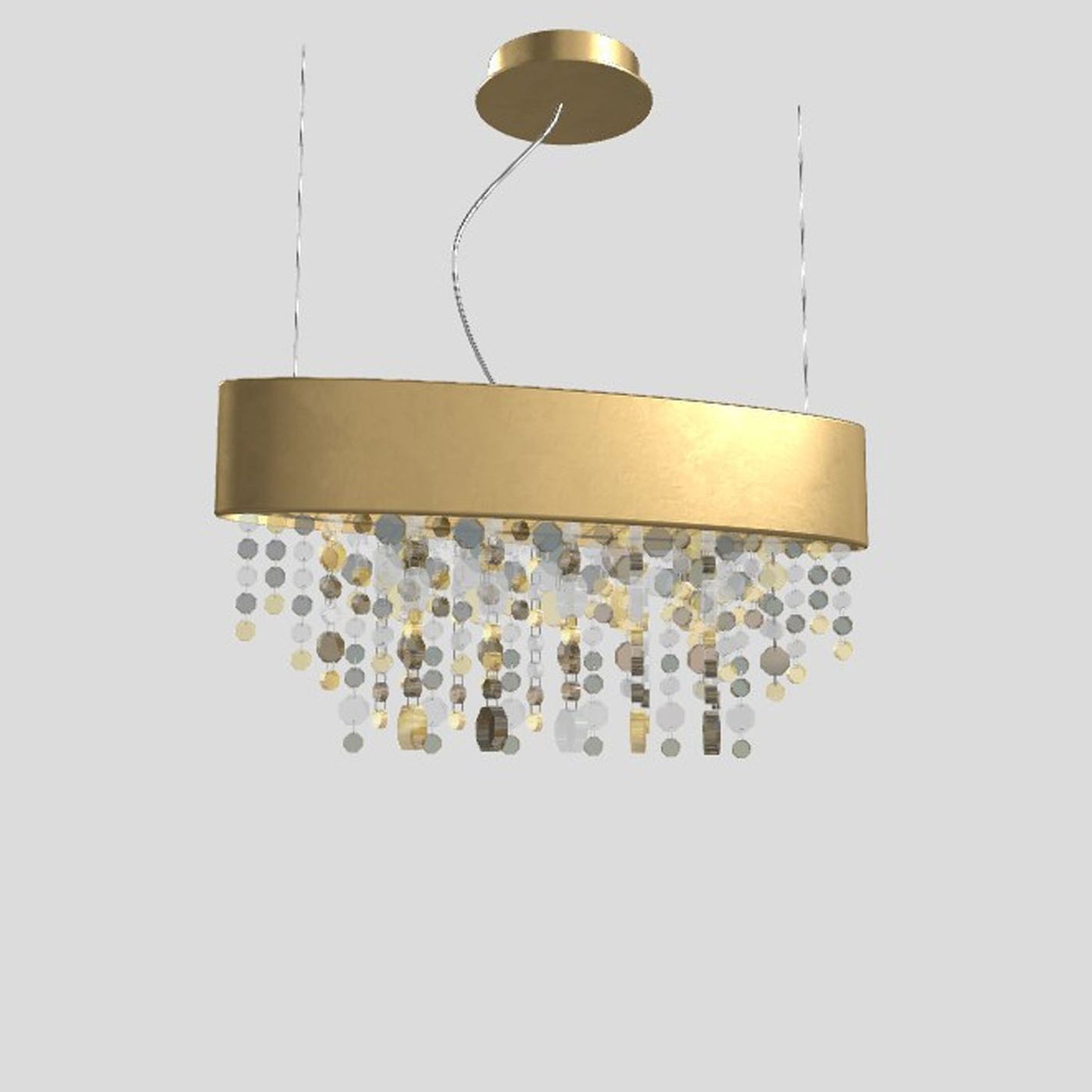 Ola S2 OV 50 Oval LED Pendant with Colored Glass