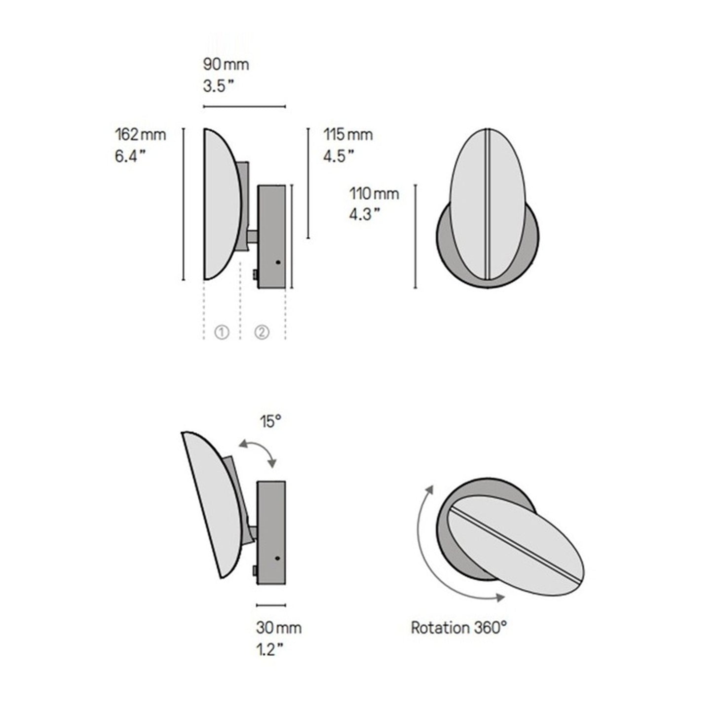 Pirouette V2 Reading Wall Light