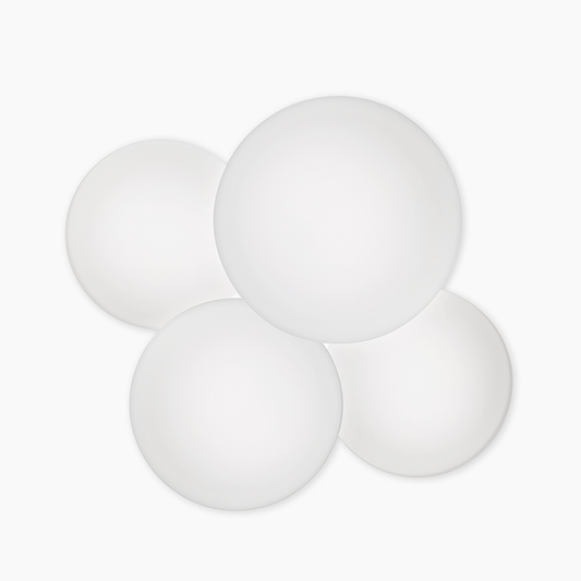 Puck LED Wall or Ceiling Light with Blown Glass White