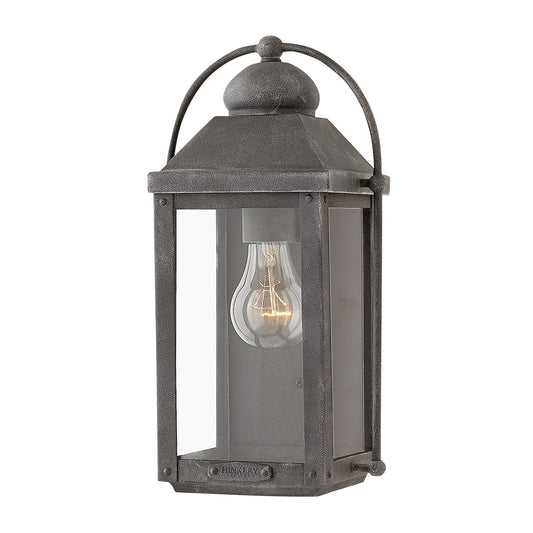 Anchorage 1-Light Wall Lantern in Aged Zinc