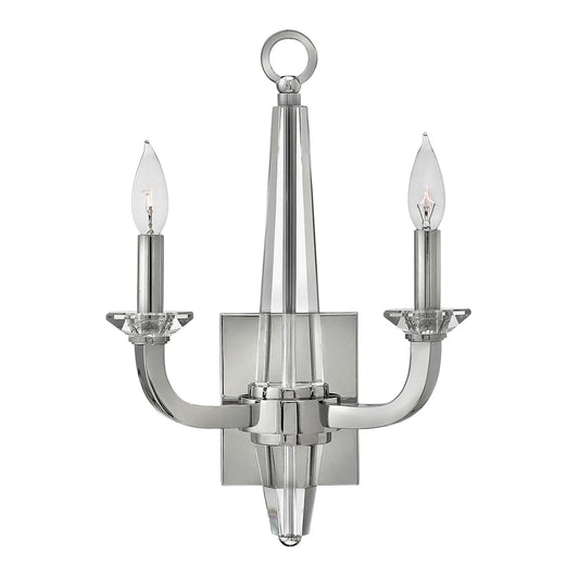 Ascher 2-Light Wall Light in Polished Nickel