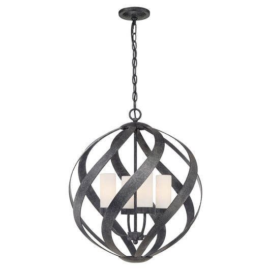 Blacksmith 4-Light Outdoor Chandelier in Old Black