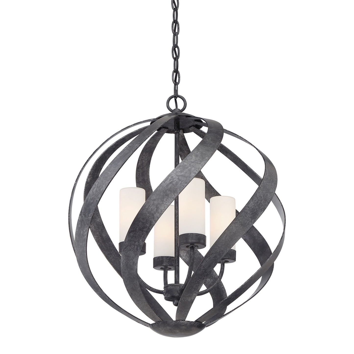 Blacksmith 4-Light Outdoor Chandelier in Old Black