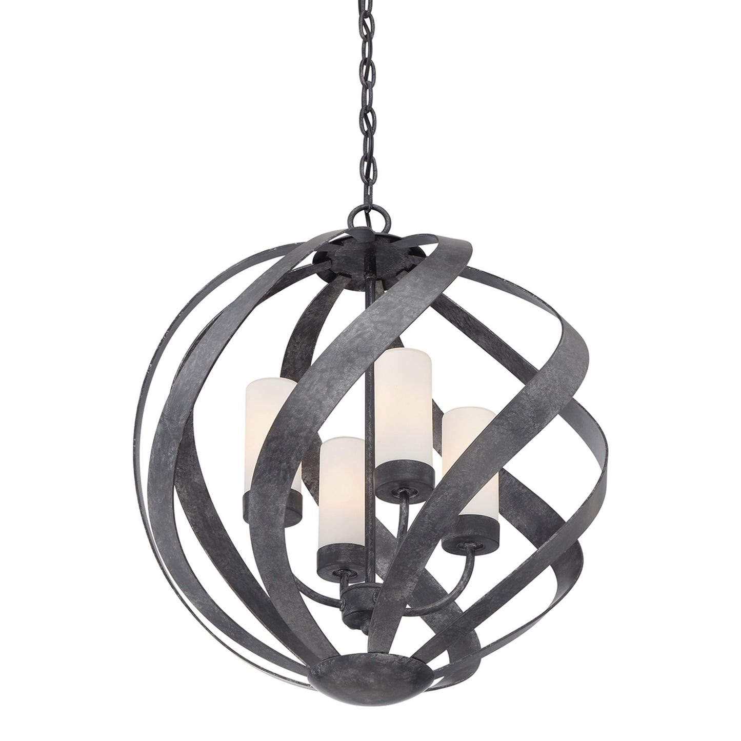 Blacksmith 4-Light Outdoor Chandelier in Old Black