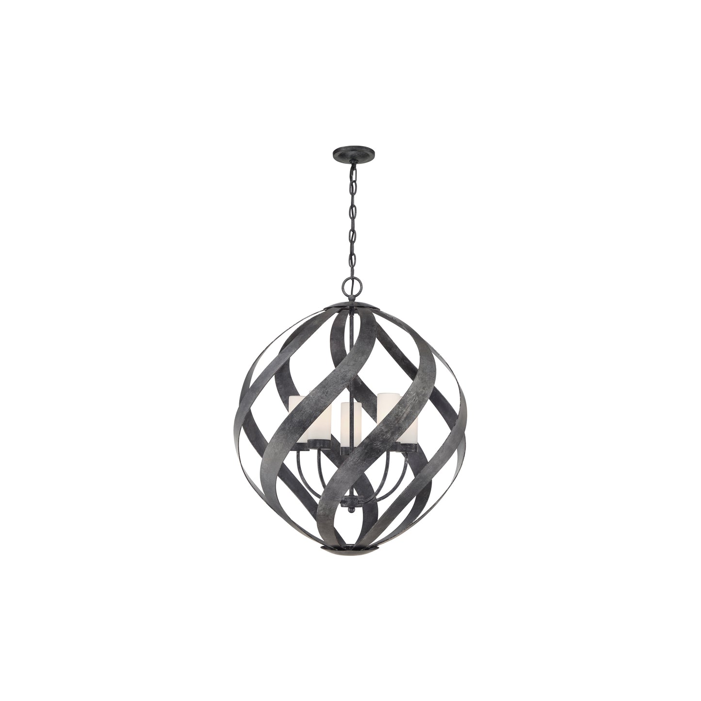 Blacksmith 5-Light Outdoor Chandelier Pendant in Old Black