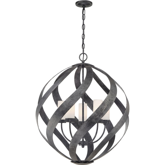 Blacksmith 5-Light Outdoor Chandelier Pendant in Old Black