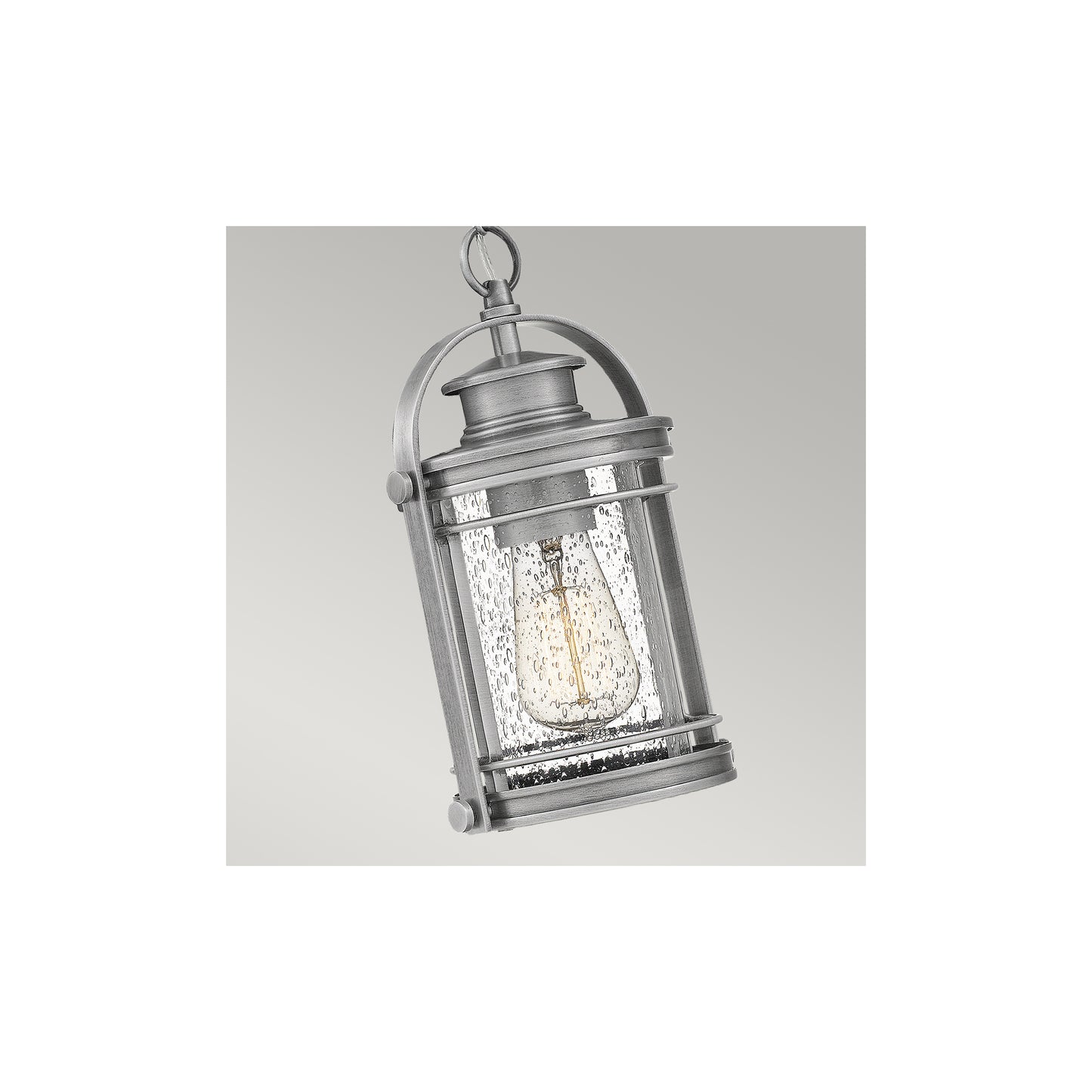 Booker 1-Light Small Chain Lantern in Industrial Aluminium