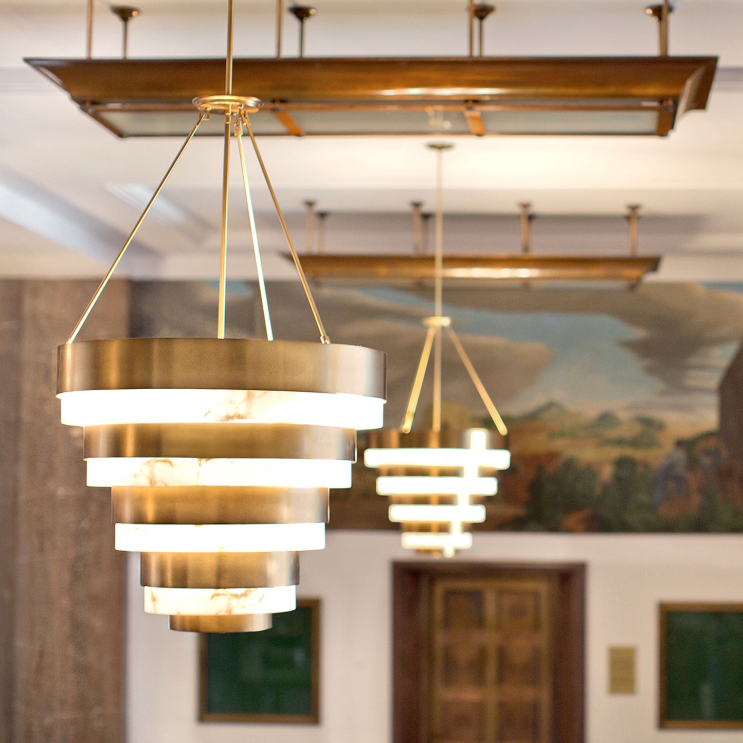 Echelon 8-Light Pendant in Heritage Brass