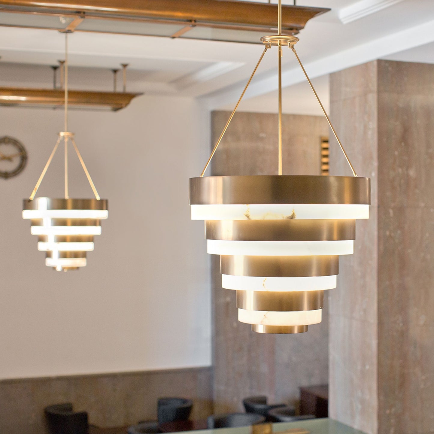 Echelon 8-Light Pendant in Heritage Brass