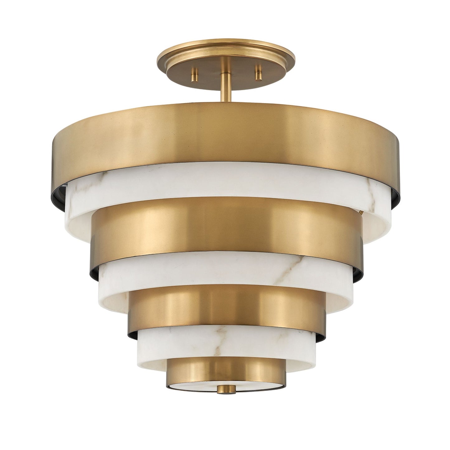 Echelon 3-Light Semi-flush Mount in Heritage Brass