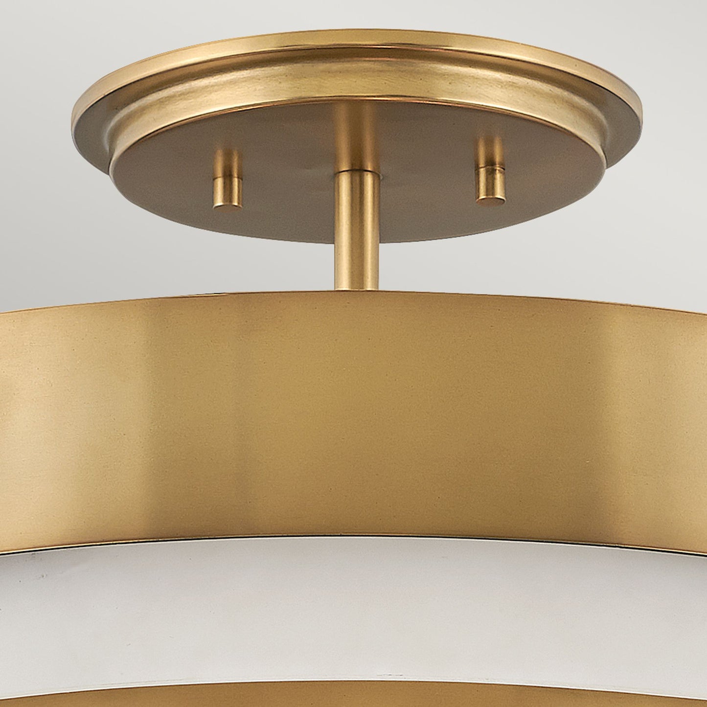 Echelon 3-Light Semi-flush Mount in Heritage Brass