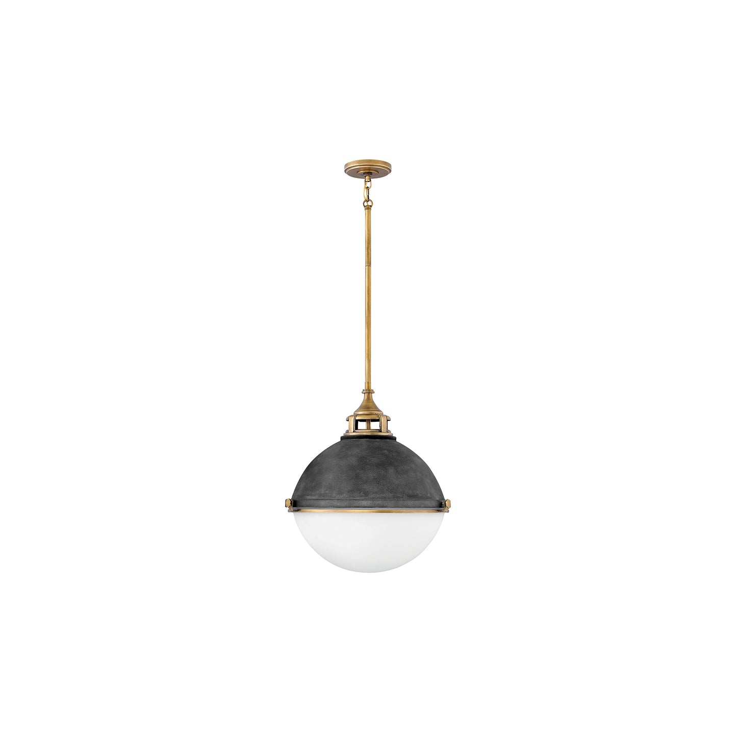 Fletcher 3-Light Pendant in Aged Zinc & Heritage Brass