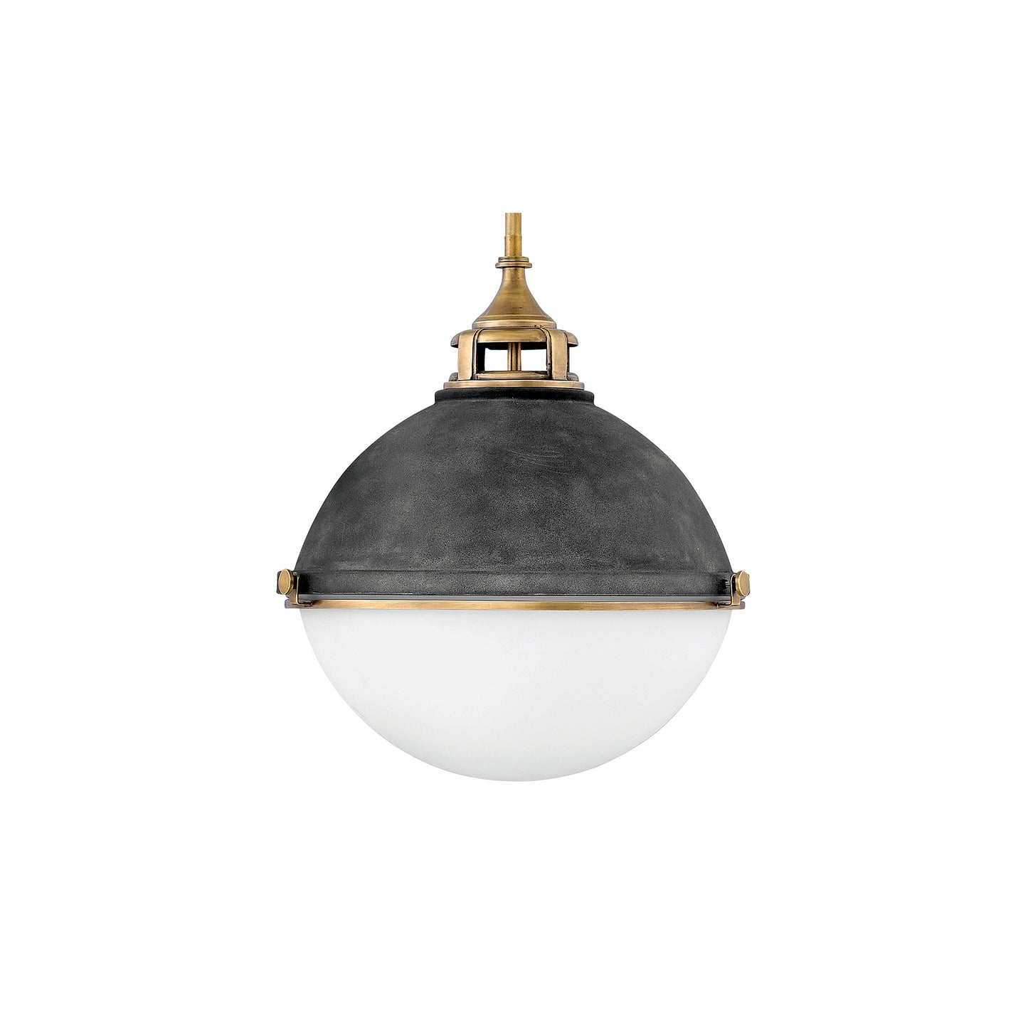 Fletcher 3-Light Pendant in Aged Zinc & Heritage Brass