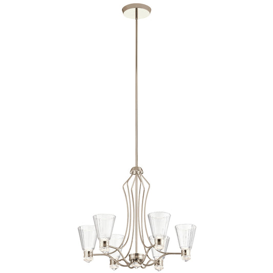 Kayva LED 13-Light 6 Arm Chandelier in Polished Nickel