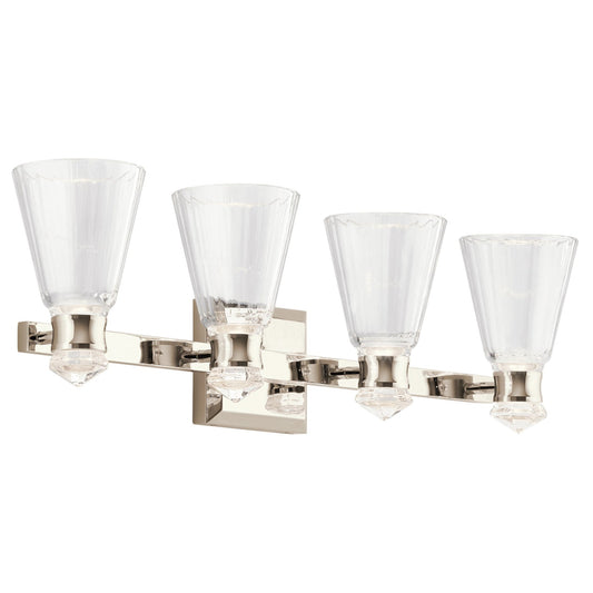 Kayva LED 4 Arm Dual-lit Wall Light in Polished Nickel