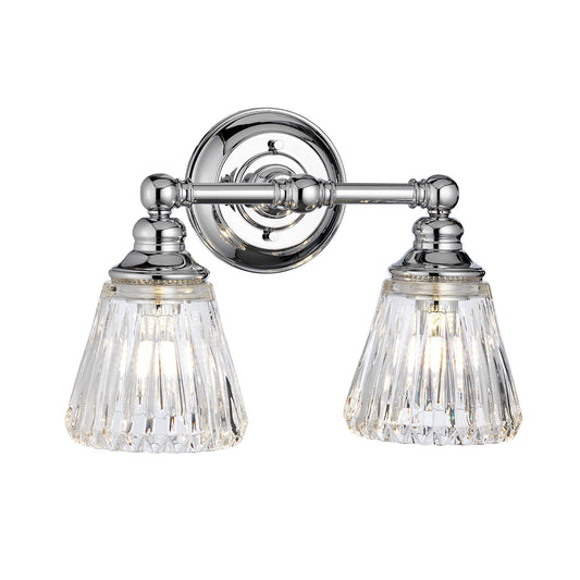 Keynes 2-Light Wall Light in Polished Chrome