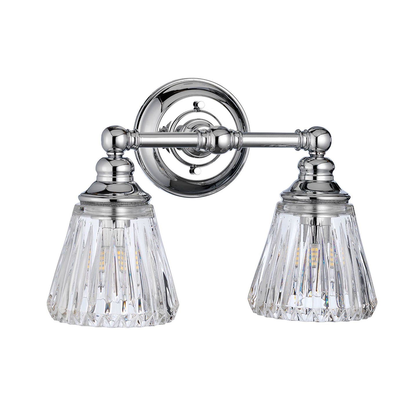 Keynes 2-Light Wall Light in Polished Chrome