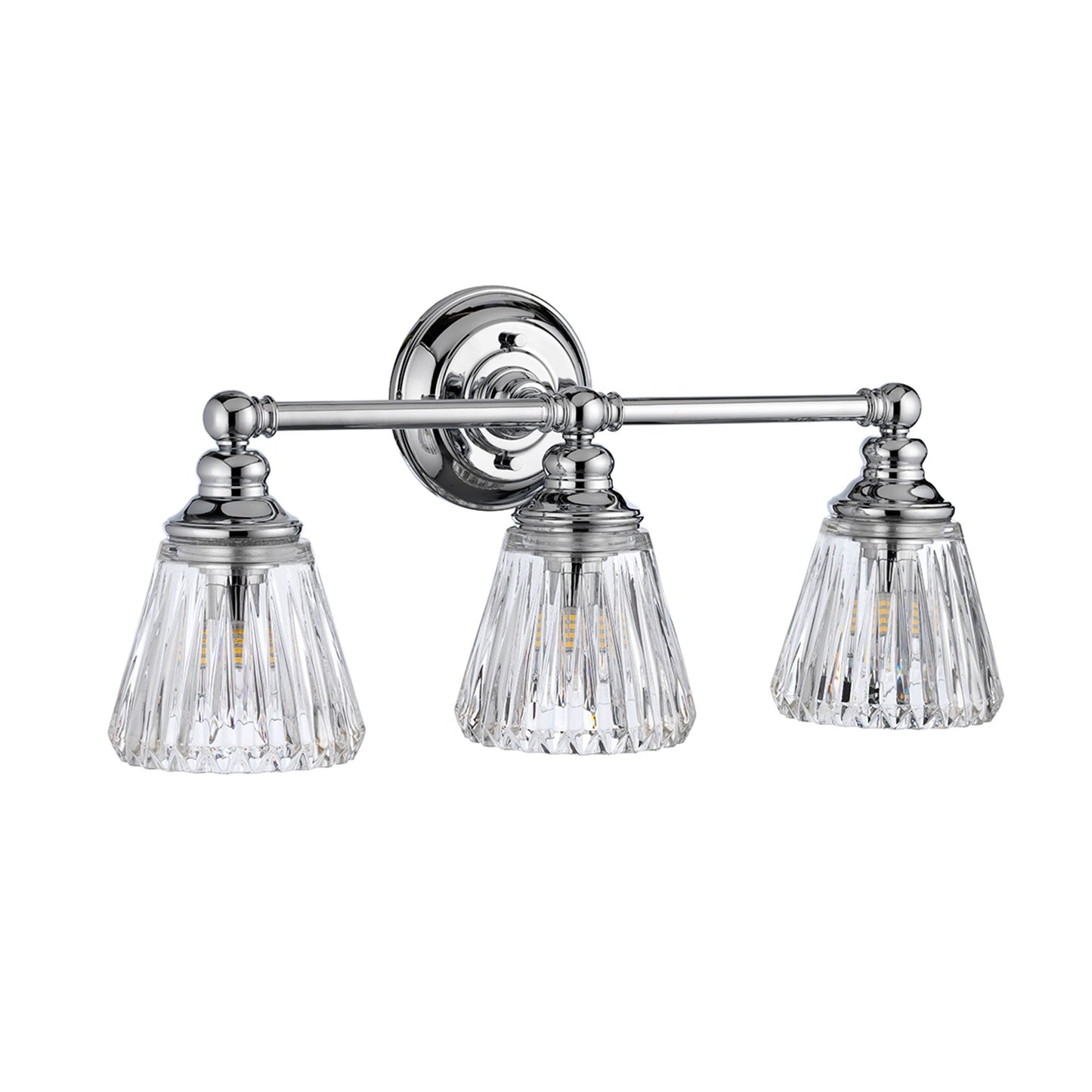 Keynes 3-Light Wall Light in Polished Chrome