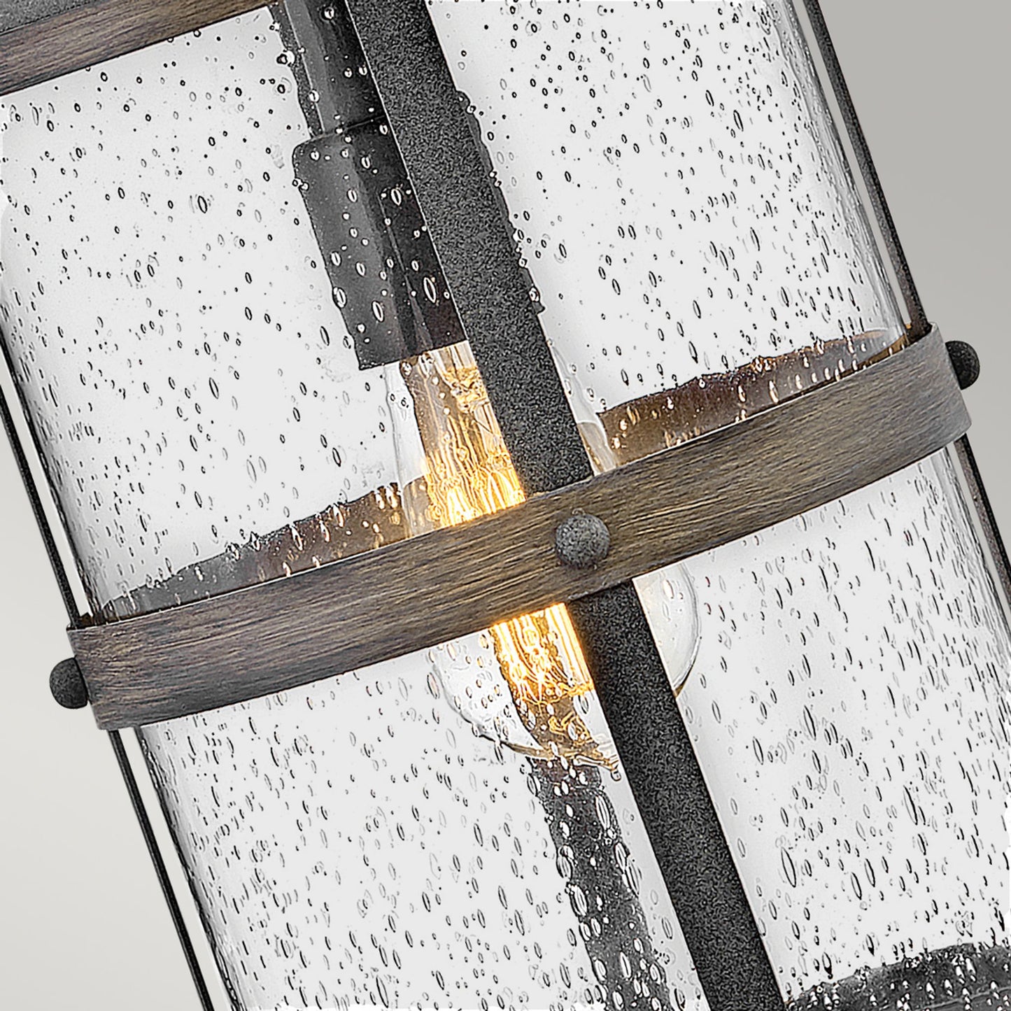 Lakehouse 1-Light Wall Lantern in Aged Zinc with Driftwood Grey