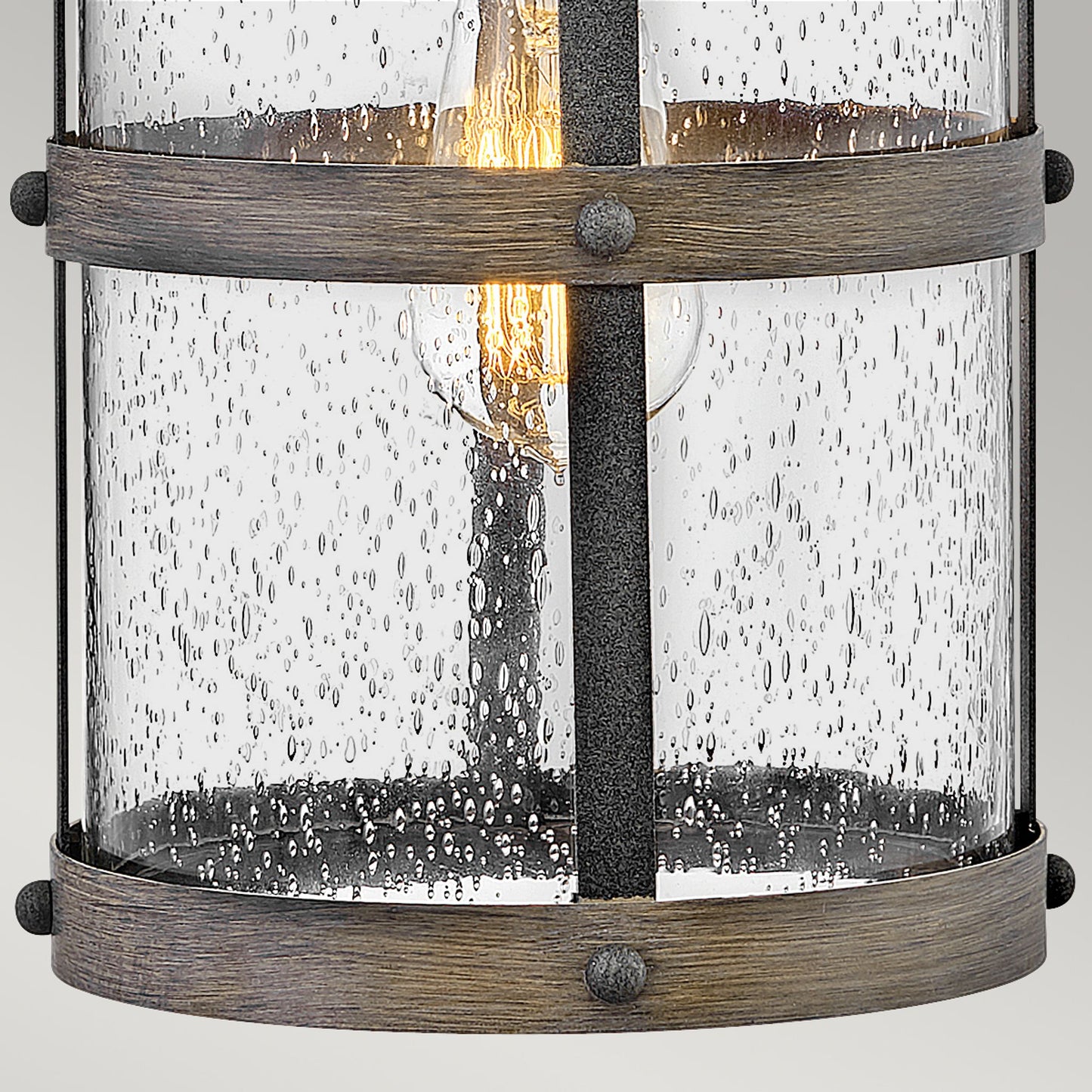 Lakehouse 1-Light Wall Lantern in Aged Zinc with Driftwood Grey