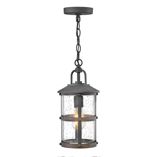 Lakehouse 1-Light Small Chain Lantern in Aged Zinc with Driftwood Grey