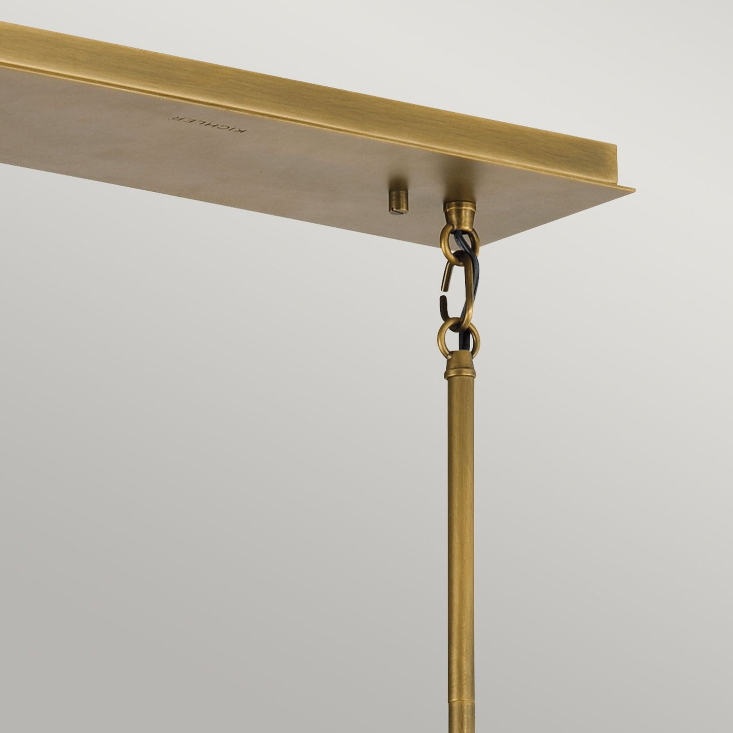 Linara 5-Light Linear Pendant Chandelier in Black & Natural Brass