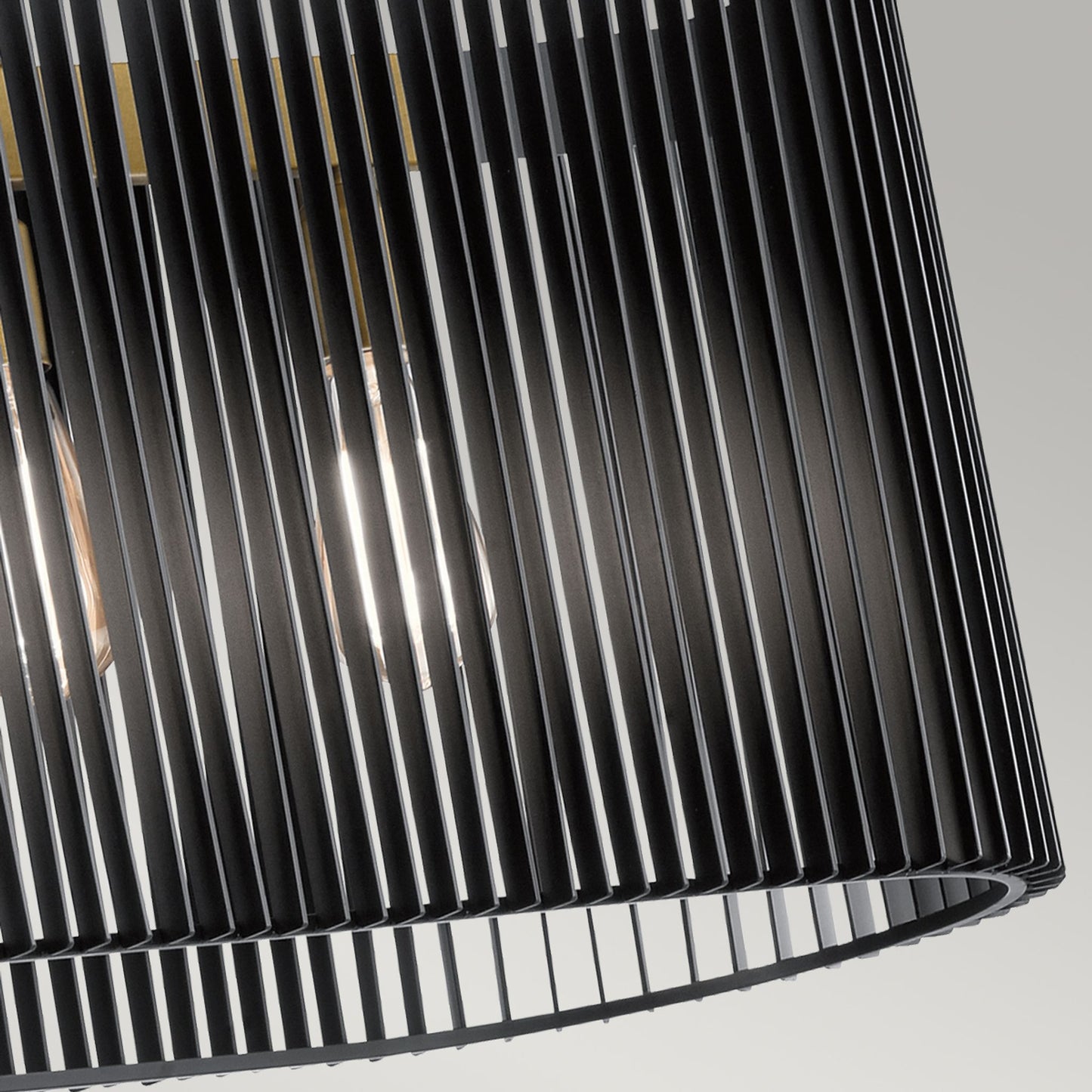 Linara 5-Light Linear Pendant Chandelier in Black & Natural Brass