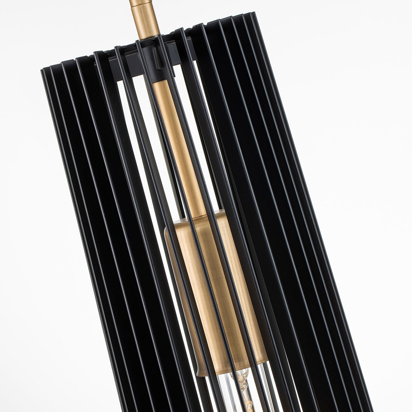 Linara 1-Light Pendant in Black & Natural Brass