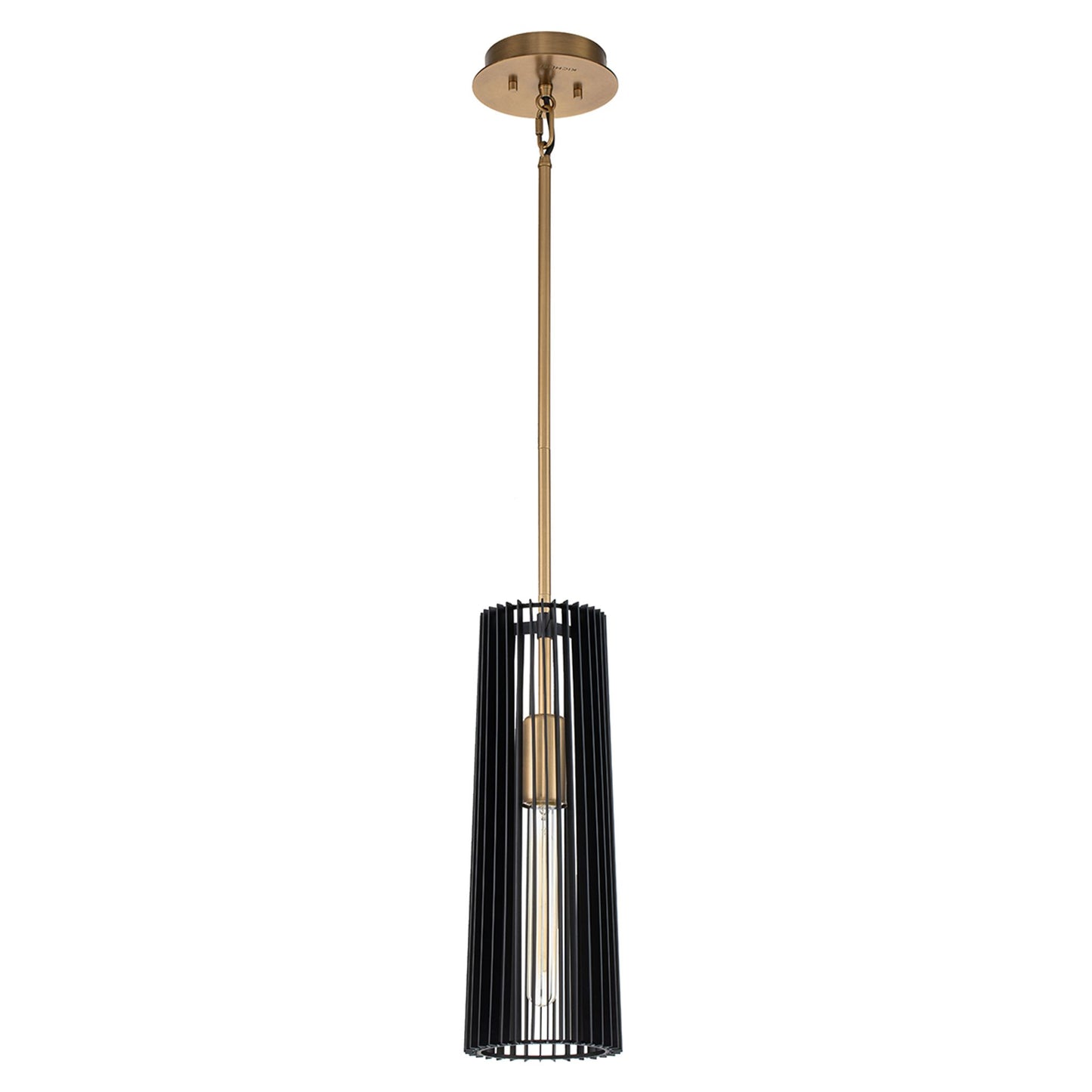 Linara 1-Light Pendant in Black & Natural Brass