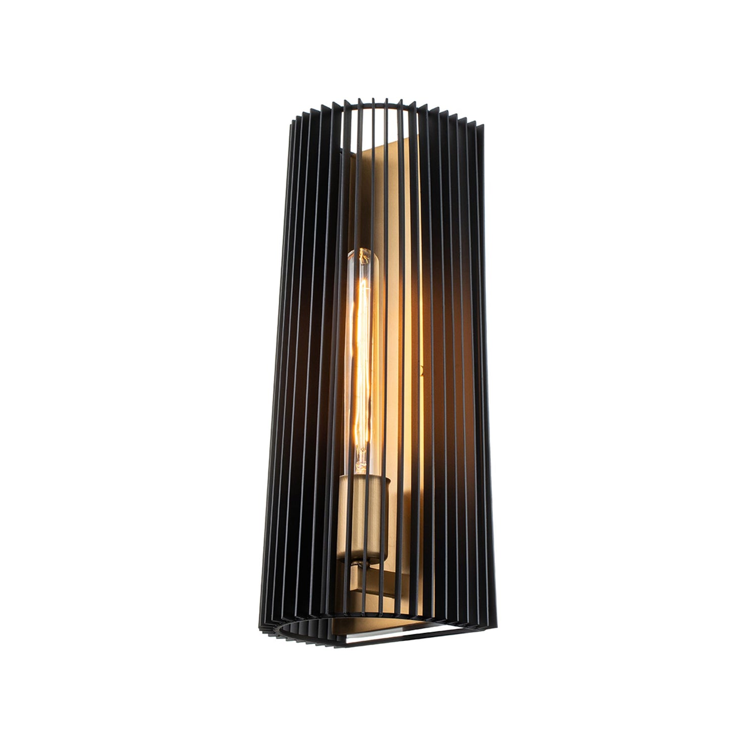 Linara 1-Light Wall Light in Black & Natural Brass