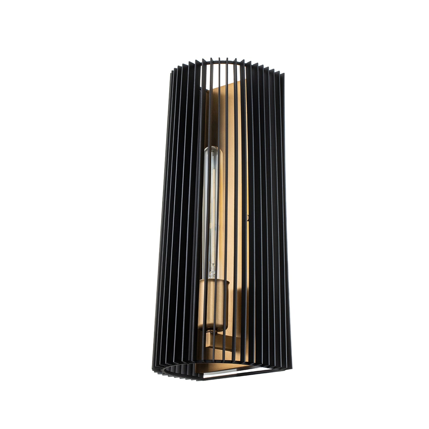 Linara 1-Light Wall Light in Black & Natural Brass