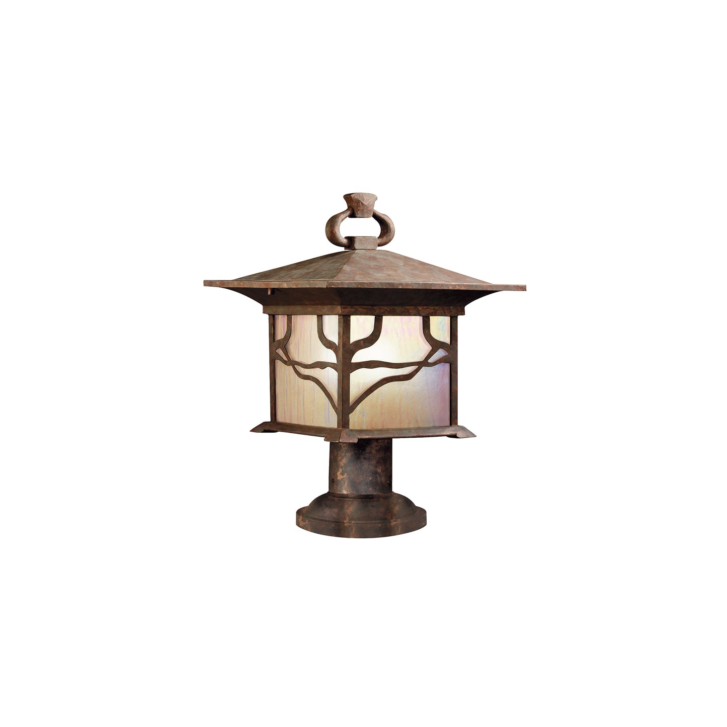 Morris 1-Light Pedestal Lantern in Distressed Copper