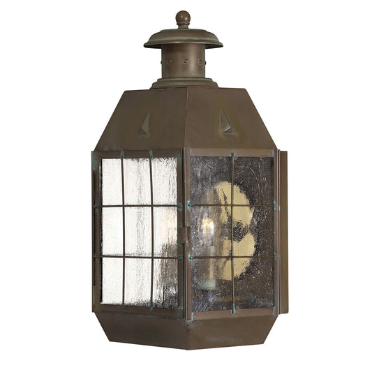 Nantucket Wall Lantern in Aged Brass