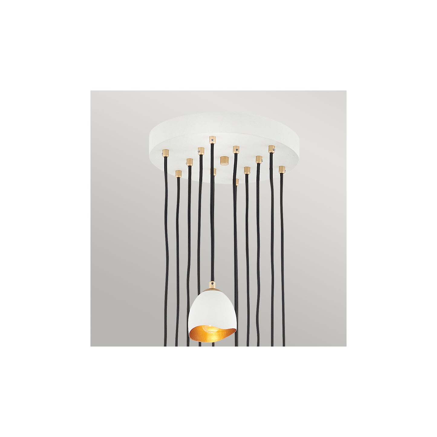 Nula 12-Light Pendant in Shell White & Luxe Gold