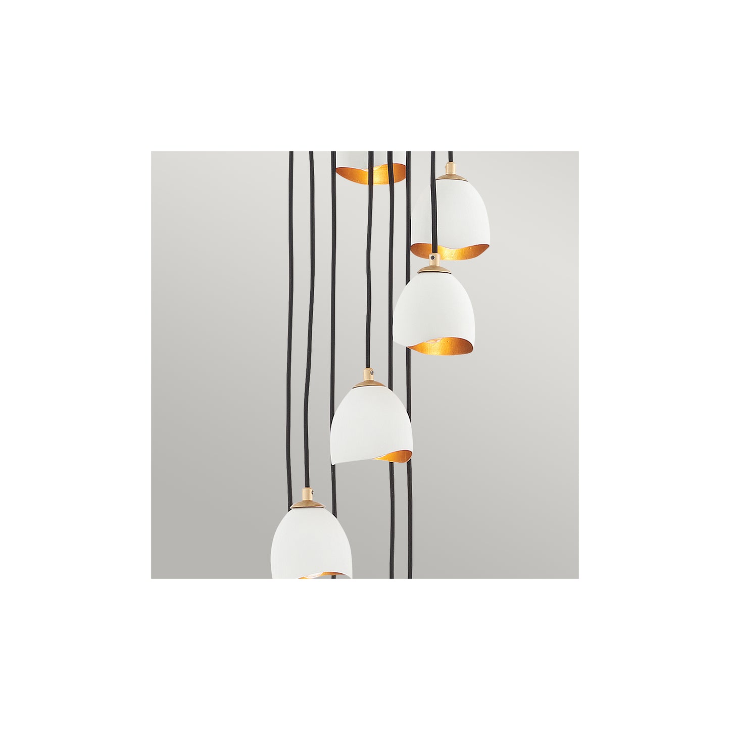 Nula 12-Light Pendant in Shell White & Luxe Gold