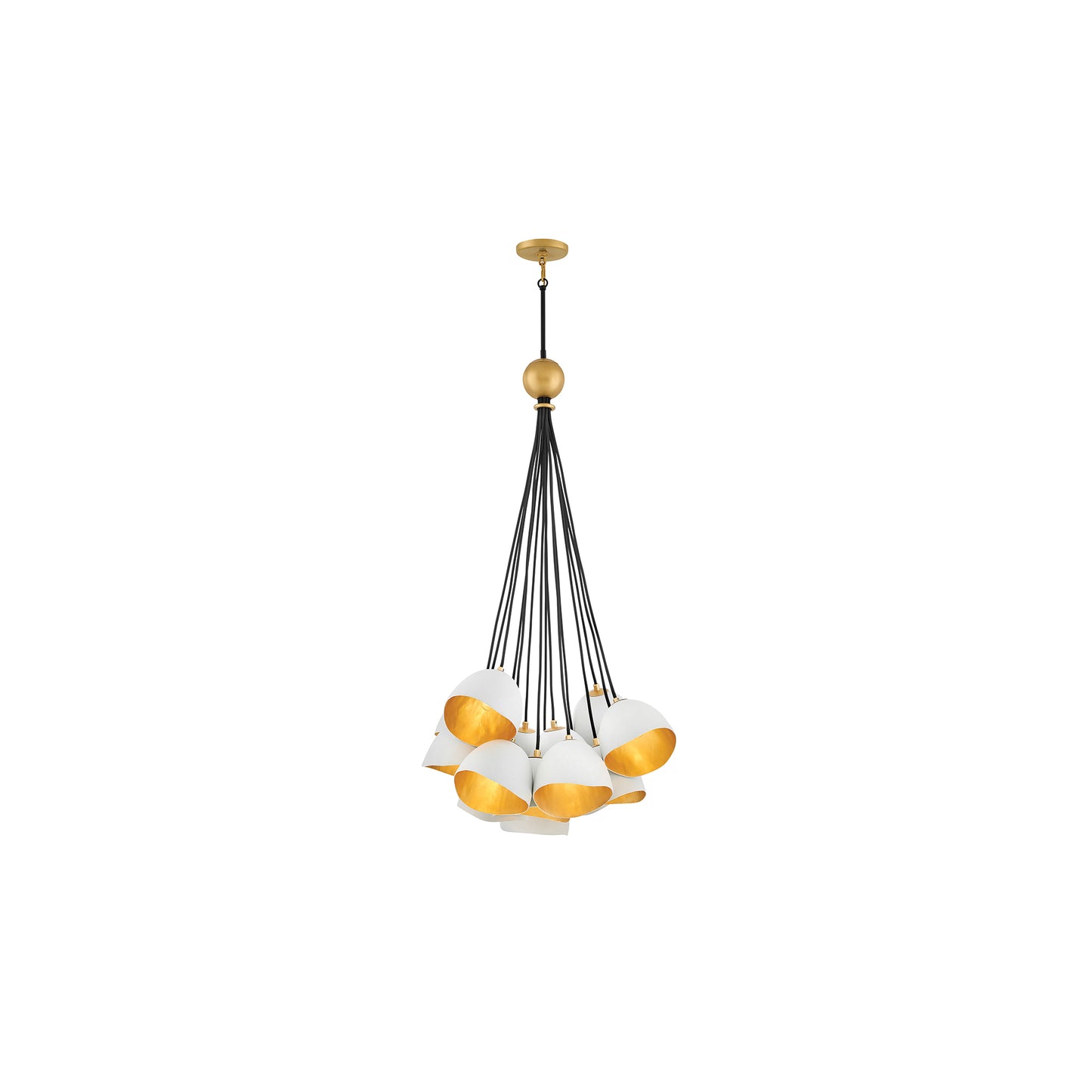 Nula 15-Light Pendant in Shell White & Luxe Gold