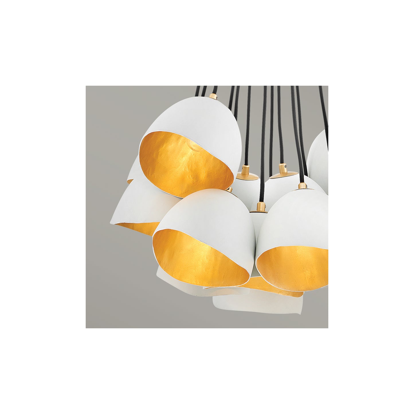 Nula 15-Light Pendant in Shell White & Luxe Gold