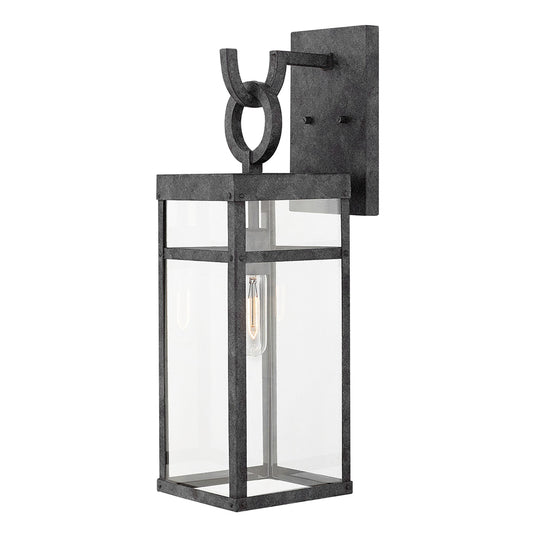 Porter 1-Light Wall Lantern in Aged Zinc