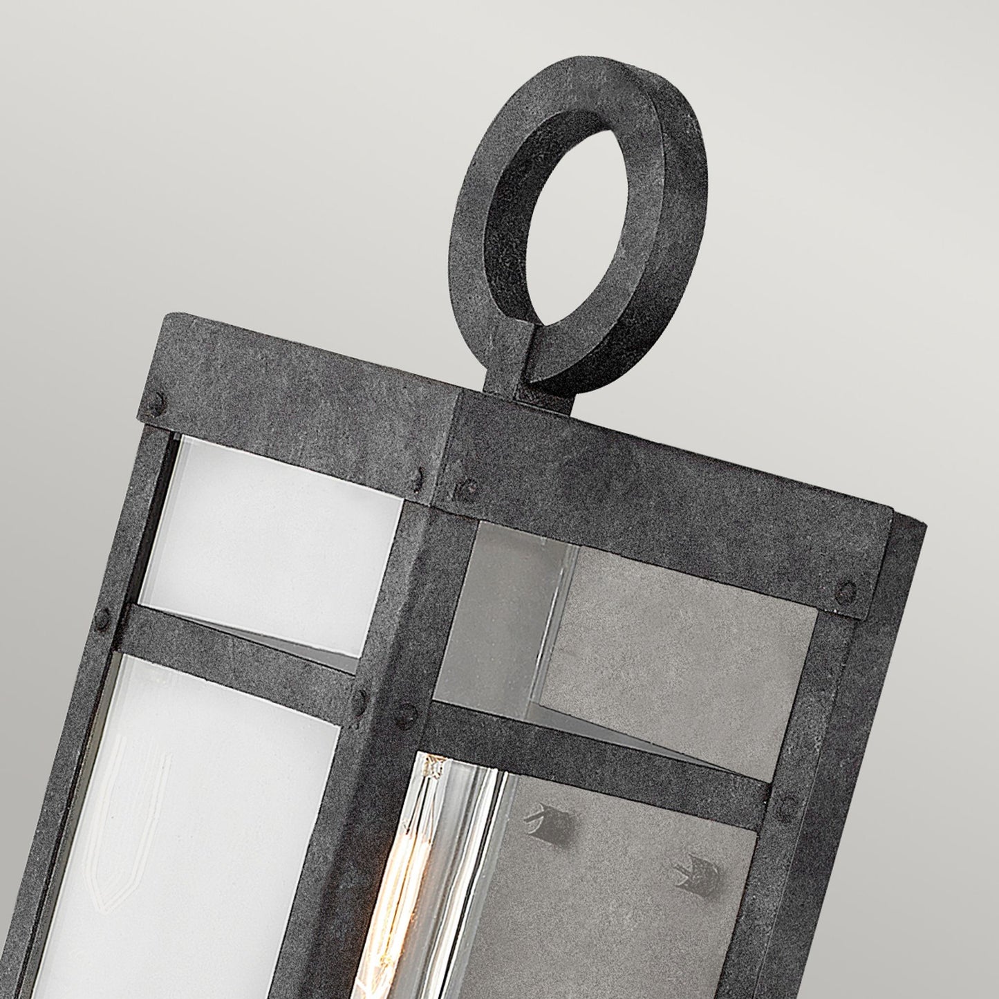 Porter 1-Light Small Wall Lantern in Aged Zinc