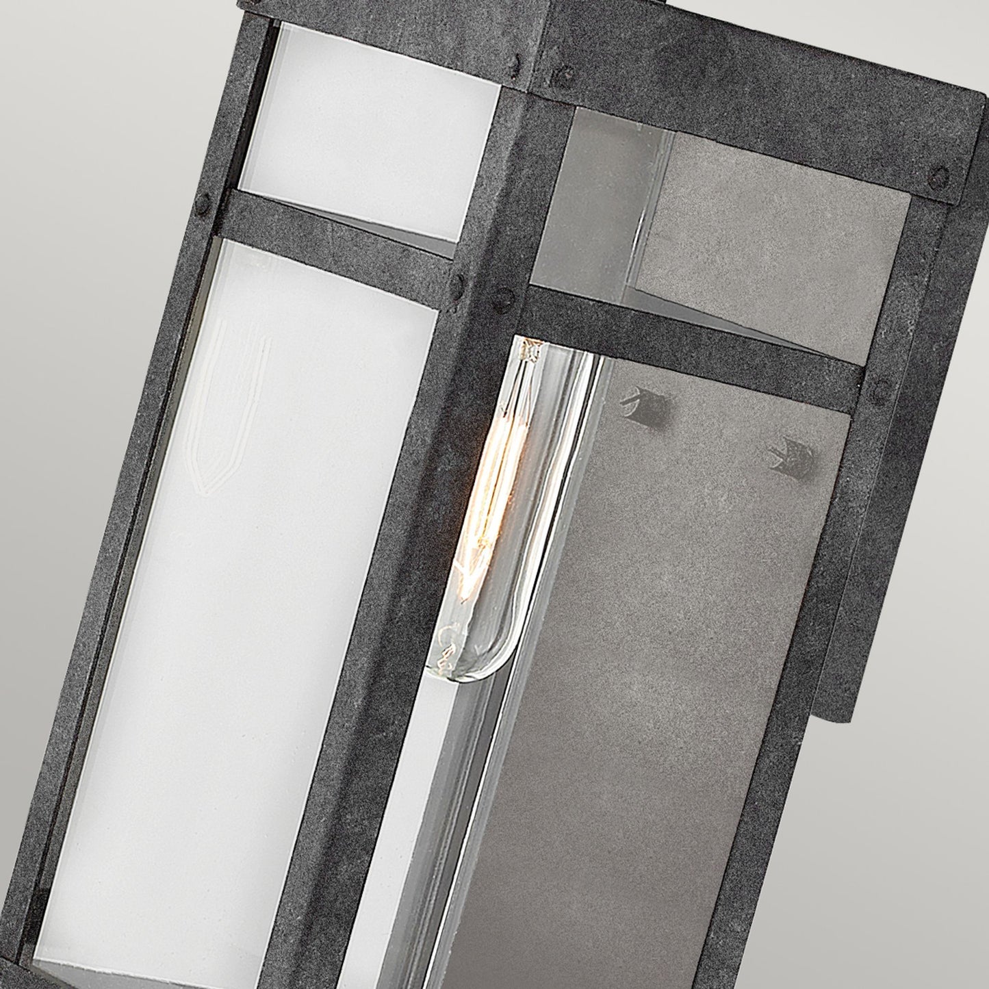 Porter 1-Light Small Wall Lantern in Aged Zinc