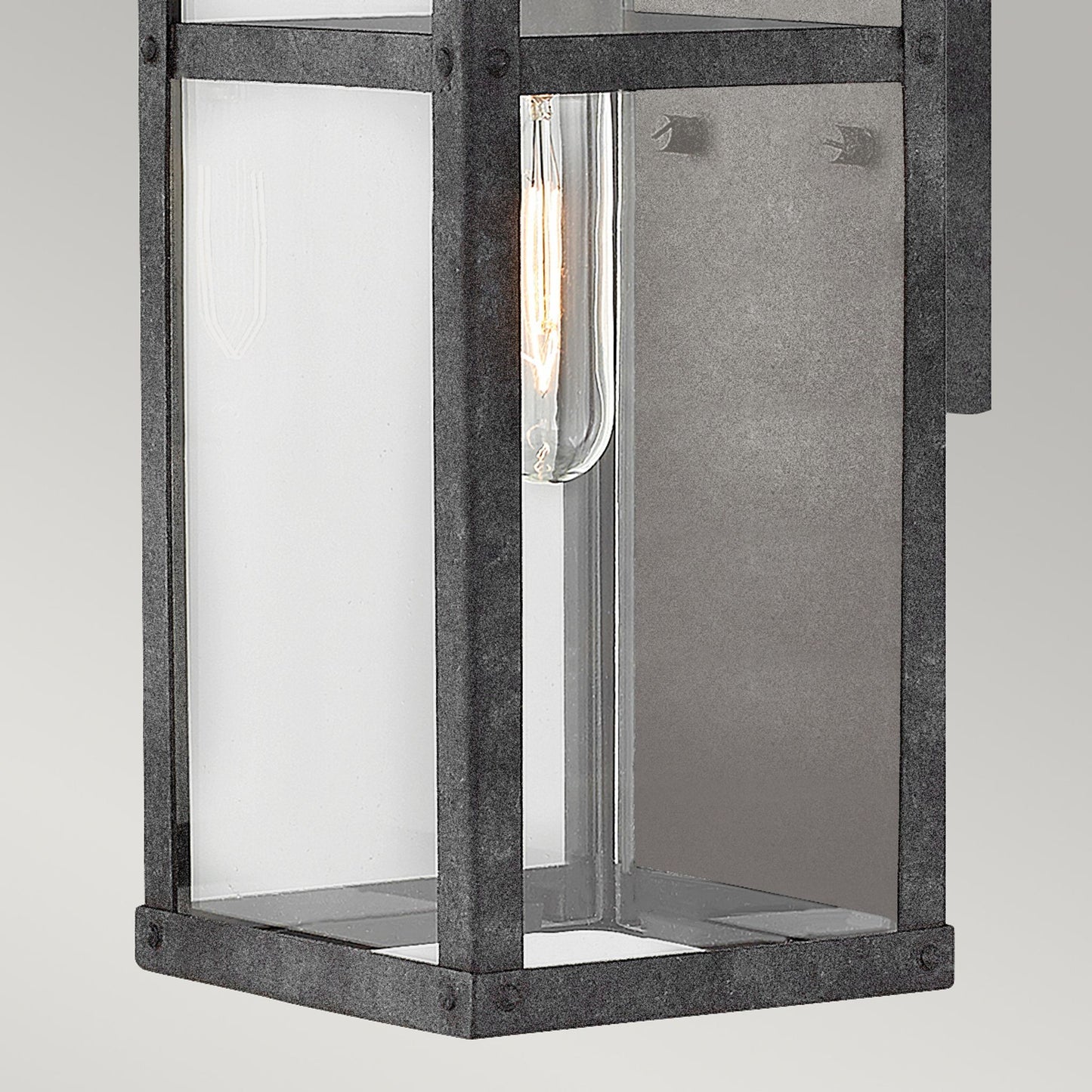 Porter 1-Light Small Wall Lantern in Aged Zinc